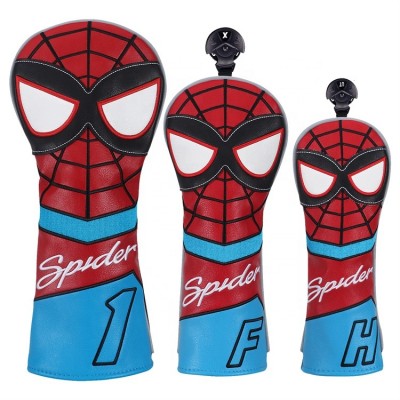 Hot sale 3PCS Set Wood Headcover Spider Man Golf Head Cover for Driver/Fairway/UT Club