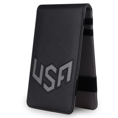 Black USA embroidery logo golf scorecard yardage book cover holder