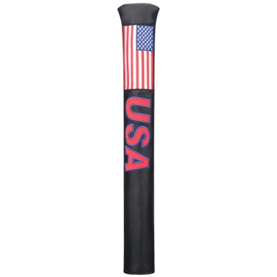 Black USA Flag Embroidery Logo Golf Alignment Stick Cover