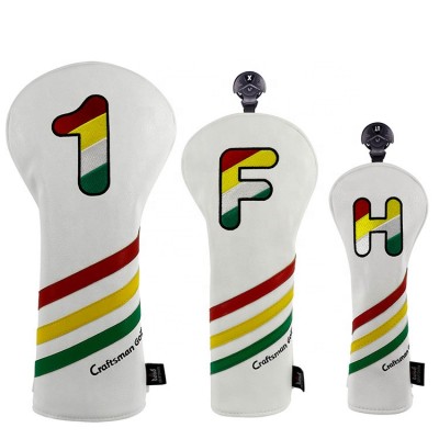 Golf Head Cover 3PCS Set Colorful Embroidery Wood Headcover for Driver/Fairway/UT Club